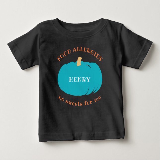 Camiseta De Bebé Niños personalizados calabaza verde azulada de (Anverso)