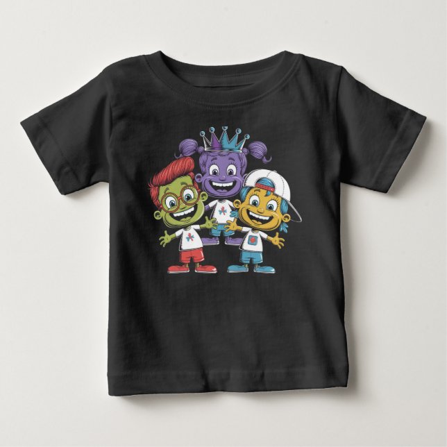 Camiseta De Bebé Niños Personalizados coloridos con expresiones lúg (Anverso)