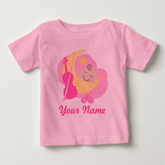 Camiseta De Bebé Niños personalizados música del violín (Anverso)