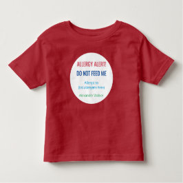 Camiseta De Bebé Niños Personalizados No Me Alimenten Alerta Alérgi