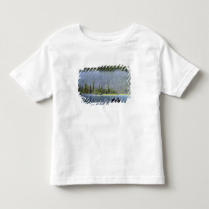 Camiseta De Bebé Niños pescando desde canoa con niebla en