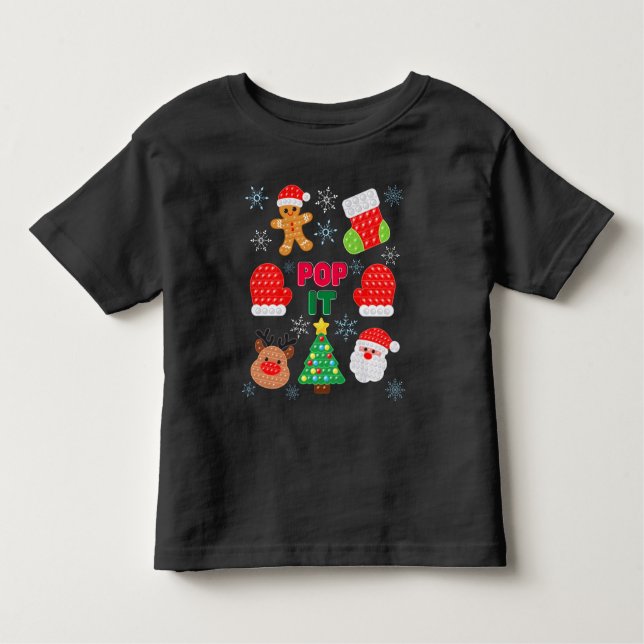 Camiseta De Bebé Niños Pop It Burbuja de Navidad Santa Reno  (Anverso)