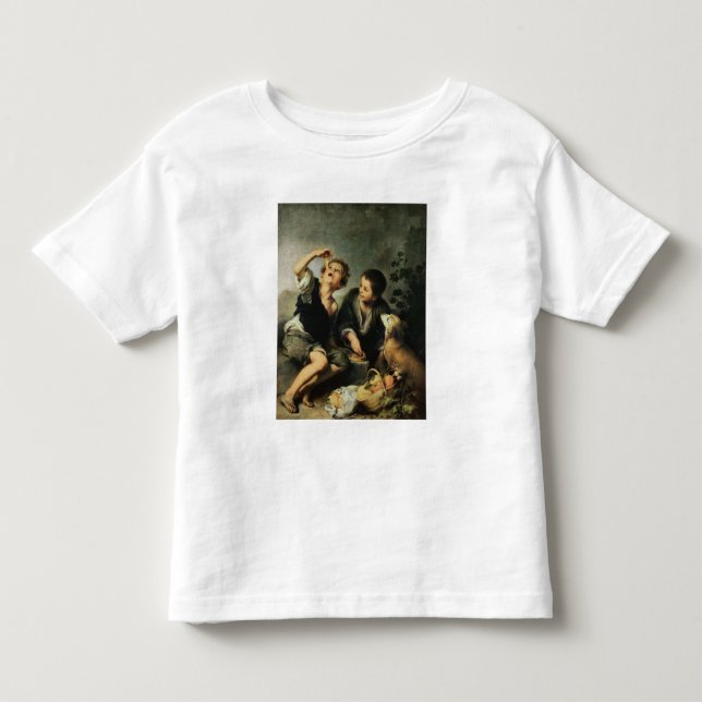 Camiseta De Bebé Niños que comen una empanada, 1670-75 (Anverso)