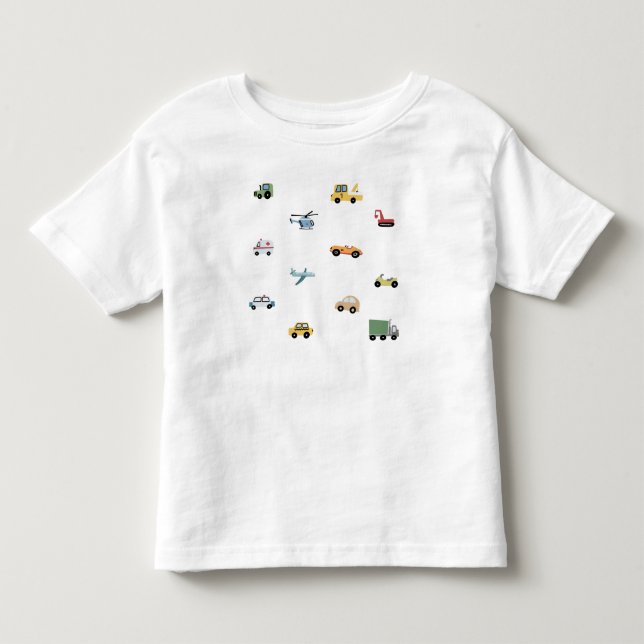 Camiseta De Bebé Niños Trama de coche de transporte lindo Monograma (Anverso)