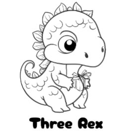 Camiseta De Bebé Niños Tres Rex Partido de Cumpleaños Dinosaurio