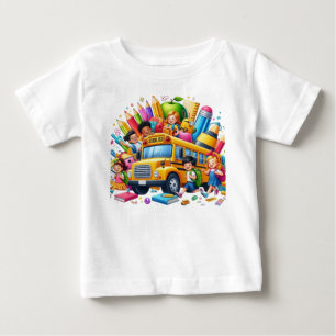 Camiseta De Bebé Niños y Autobús Escolar Fiesta de Regreso a Clases