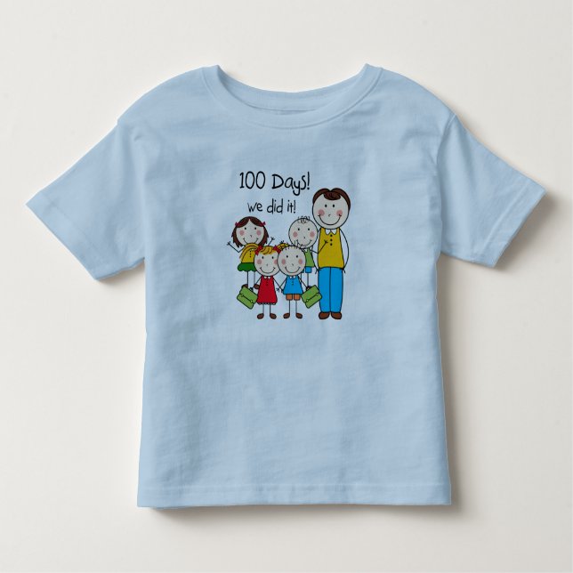 Camiseta De Bebé Niños y profesor de sexo masculino 100 días (Anverso)