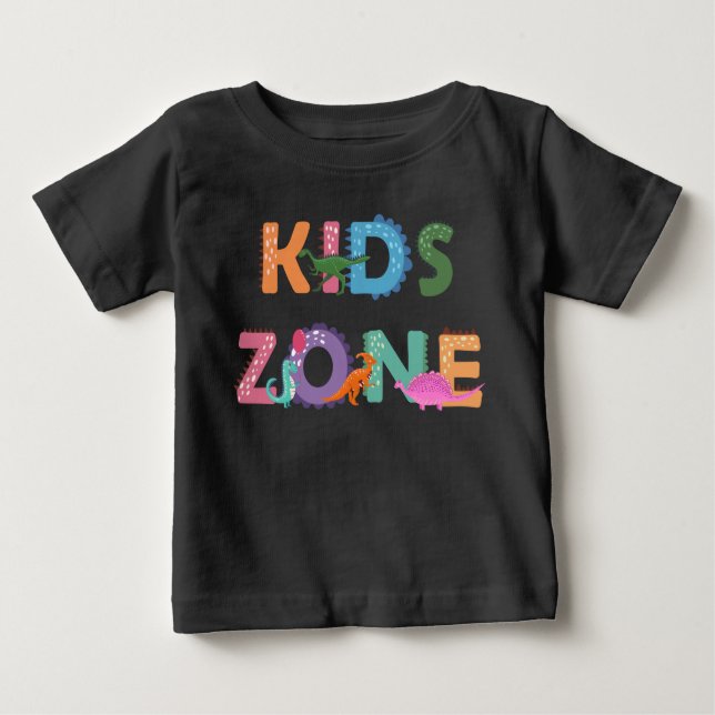 Camiseta De Bebé Niños Zona Dinosaurios (Anverso)