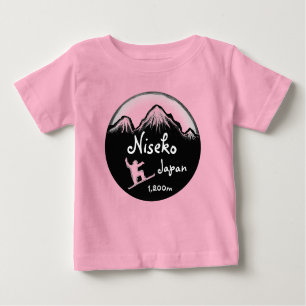 Camiseta De Bebé Niseko Japan baby white snowboard conjunto de arte
