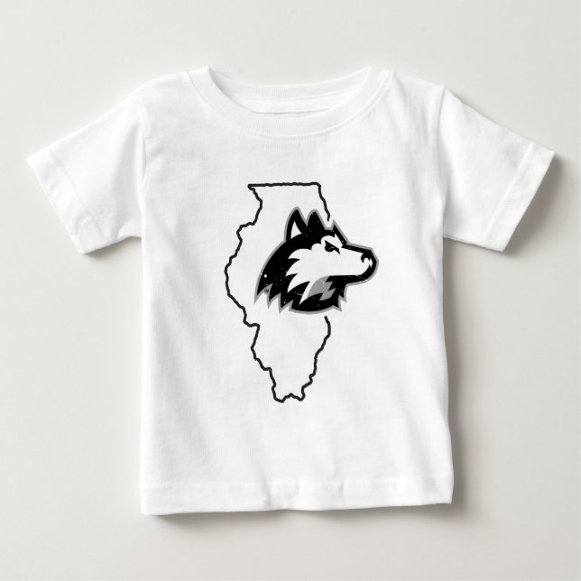 Camiseta De Bebé NIU Huskies Estado Love (Anverso)