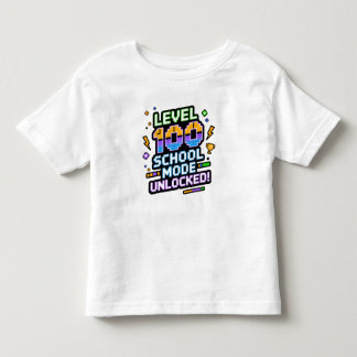 Camiseta De Bebé Nivel 100 Modo Escuela Desbloqueado 100º Día de Es