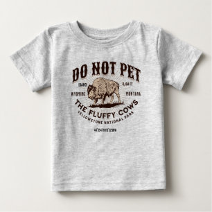 Camiseta De Bebé No acaricies a las vacas esponjosas Bisonte de Yel