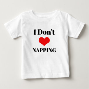 Camiseta De Bebé No amo siesta Corazón Rojo Día de San Valentín Div