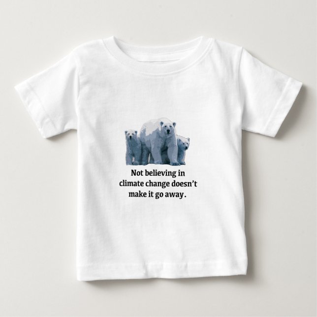 Camiseta De Bebé No creer en el cambio climático (Anverso)