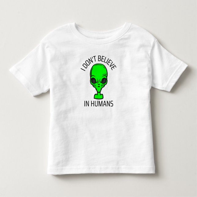 Camiseta De Bebé No creo en los humanos (Anverso)
