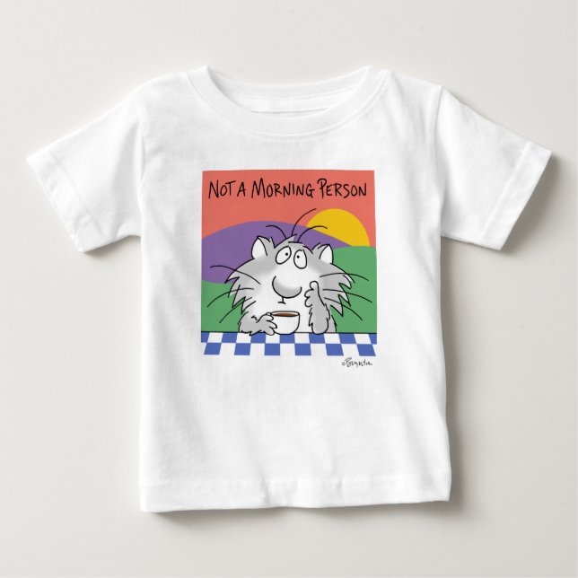 Camiseta De Bebé NO ES UNA PERSONA MAÑANA por Sandra Boynton (Anverso)
