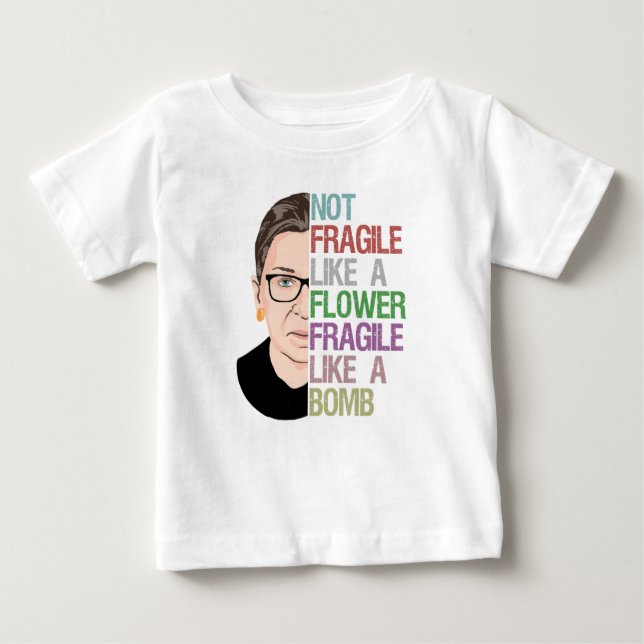 Camiseta De Bebé No frágil como flor frágil como bomba (Anverso)
