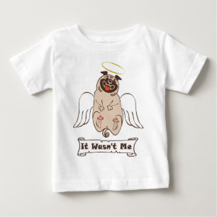 Camiseta De Bebé No fue una cita graciosa de ángel pug de mí
