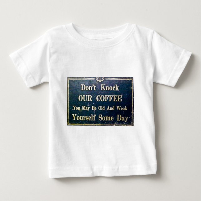 Camiseta De Bebé No golpee nuestro café (Anverso)