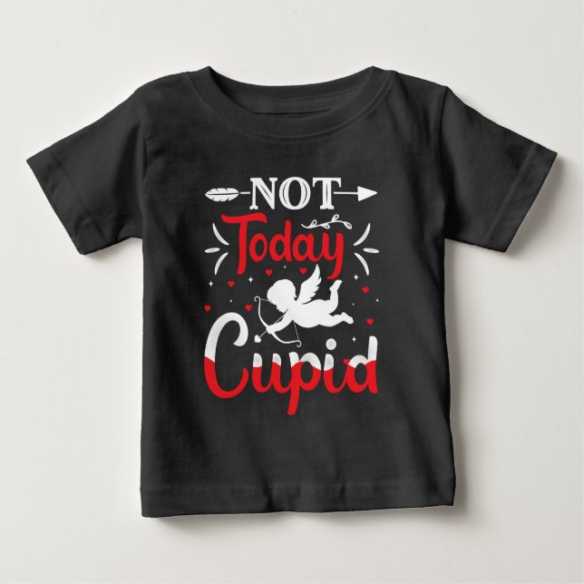Camiseta De Bebé No Hoy Un El día de San Valentín Divertido Y Cupid (Anverso)
