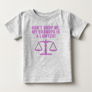 Camiseta De Bebé No me dejes mi abuelo es abogado