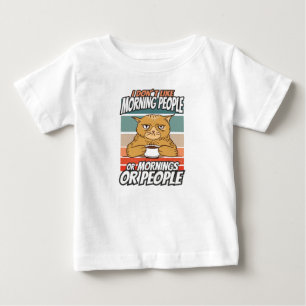 Camiseta De Bebé No me gusta la gente de la mañana, de la mañana o