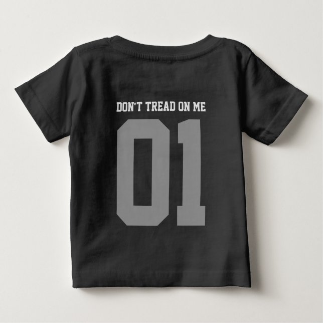 Camiseta De Bebé No me pises Gadsden Flag AMARILLO NEGRO (Reverso)