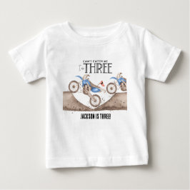 Camiseta De Bebé No me puedes atrapar Moto de tierra azul Cumpleaño