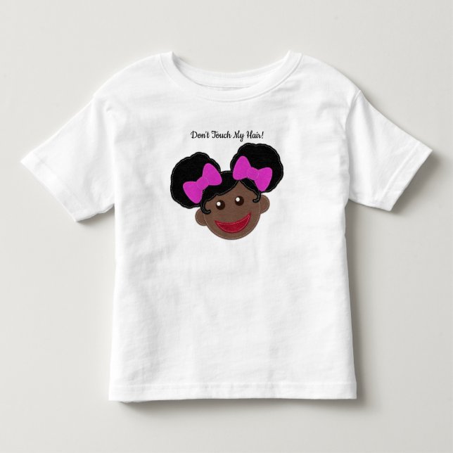 Camiseta De Bebé No me toques el pelo | Afro Puffs Chica Cute (Anverso)