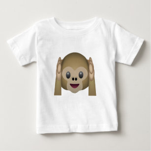 Camiseta De Bebé No oiga ninguna emoji malvada del mono