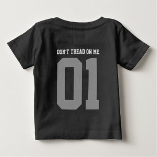 Camiseta De Bebé No pisotearme bandera Gadsden NEGRO AMARILLO