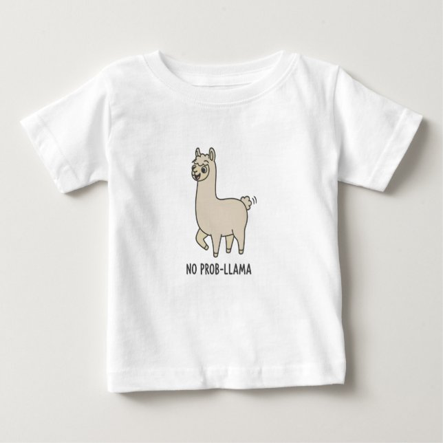Camiseta De Bebé "No Prob-Llama" Cute Doodle - Chill Vibes! (Anverso)