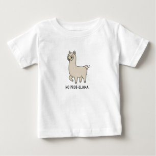 Camiseta De Bebé "No Prob-Llama" Dibujo Adorable - ¡Vibraciones Rel