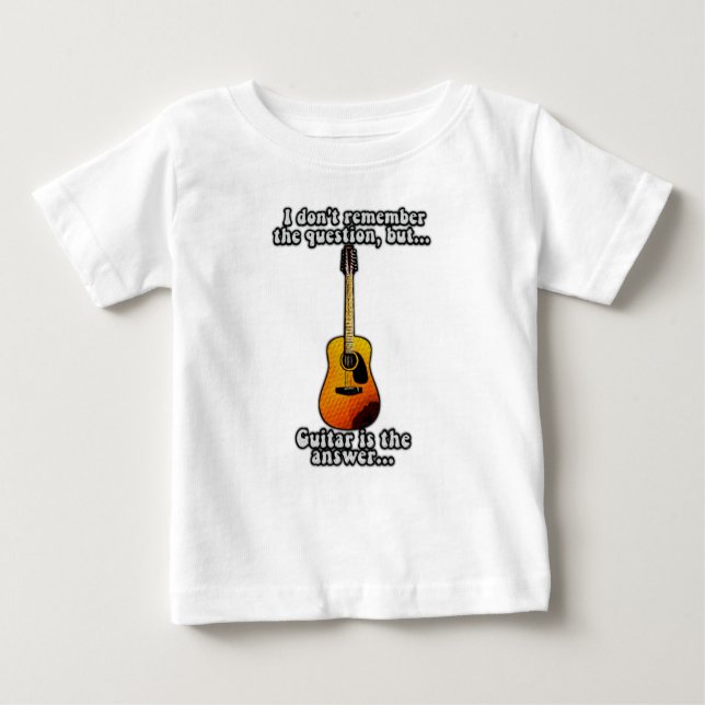 Camiseta De Bebé No recuerdo la pregunta. Cita graciosa de guitarra (Anverso)