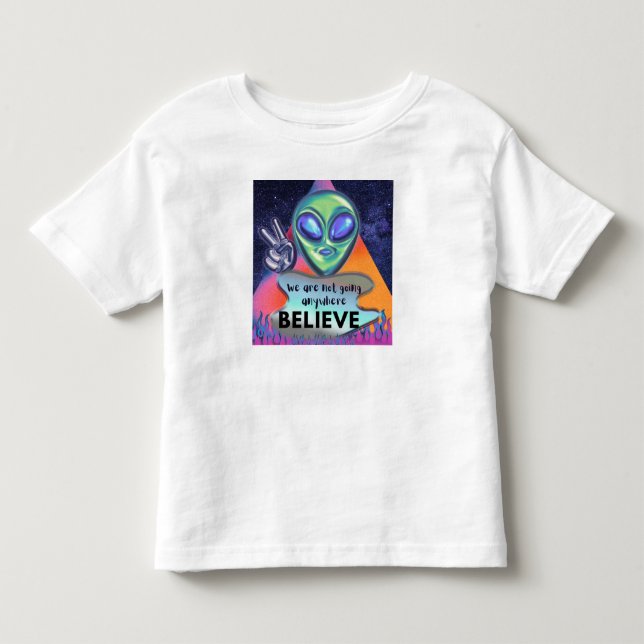 Camiseta De Bebé No vamos a ninguna parte, créelo  (Anverso)
