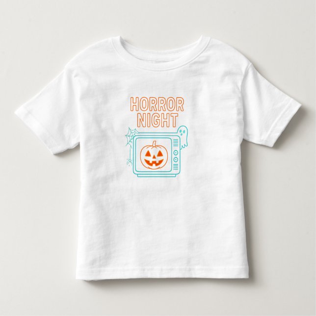 Camiseta De Bebé Noche de horror Neon Halloween Ropa unisex (Anverso)