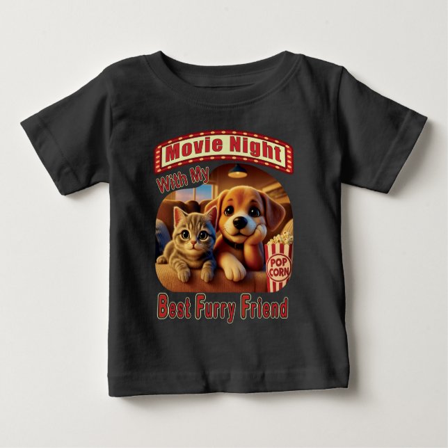 Camiseta De Bebé Noche de la película - Mejor Amigo del Furry - Gat (Anverso)
