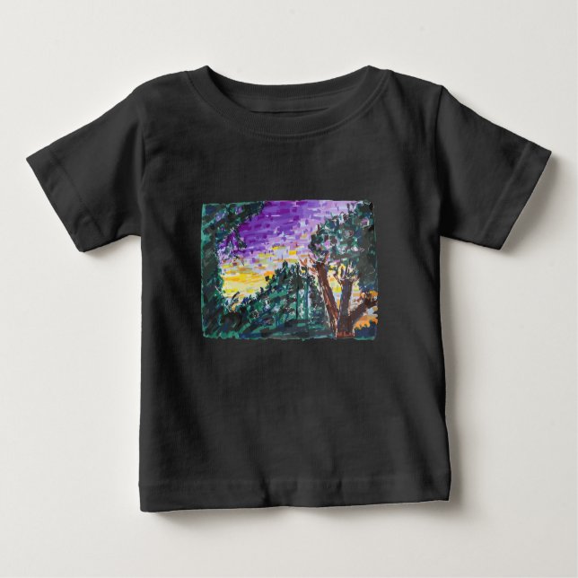 Camiseta De Bebé Noche morada (Anverso)