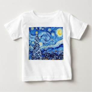 Camiseta De Bebé Noche Van Gogh Starry - Árbol blanco de Navidad