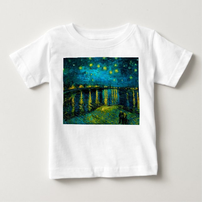 Camiseta De Bebé Noche Van Gogh Starry sobre el Ródano (Anverso)