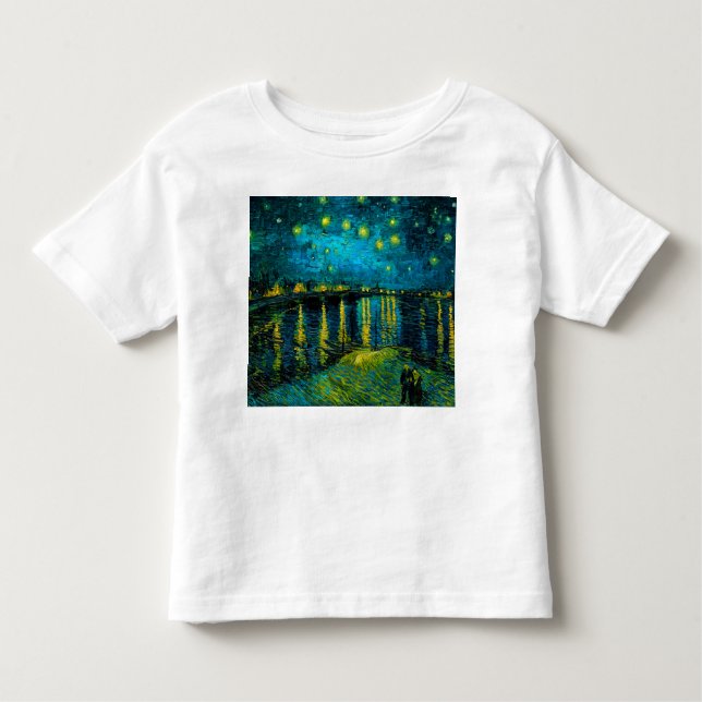 Camiseta De Bebé Noche Van Gogh Starry sobre el Ródano (Anverso)