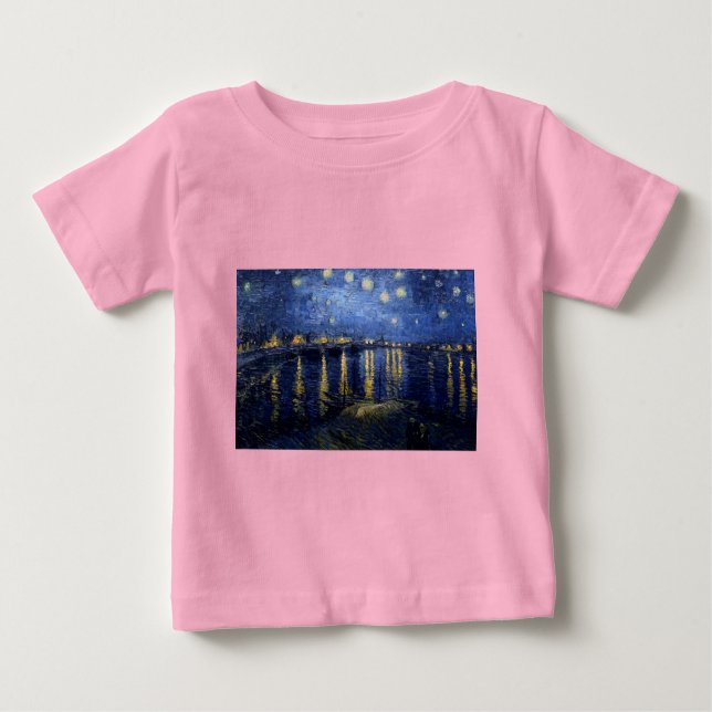 Camiseta De Bebé Noche Van Gogh Starry Sobre Rhone (Anverso)
