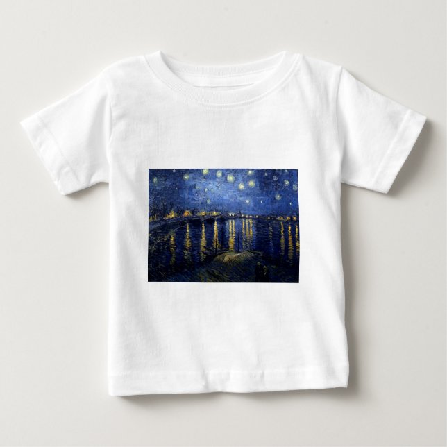 Camiseta De Bebé Noche Van Gogh Starry Sobre Rhone (Anverso)