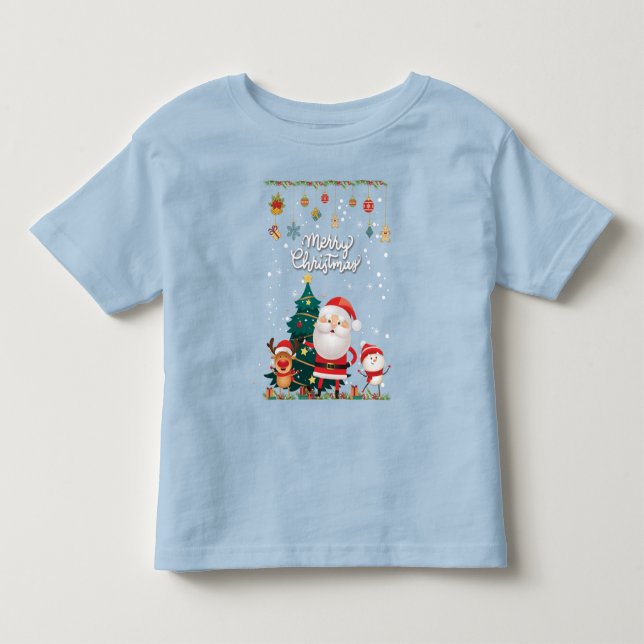 Camiseta De Bebé Nochebuena divertida, hombre de nieve, reno Feliz  (Anverso)