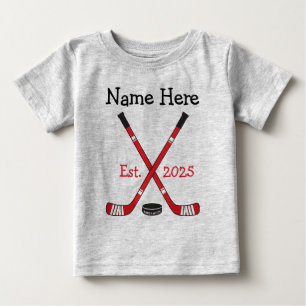 Camiseta De Bebé Nombramiento de bebé de hockey personalizado Año d