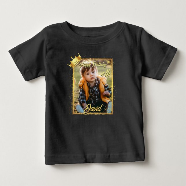 Camiseta De Bebé Nombramiento de foto personalizado Nacimiento de n (Anverso)