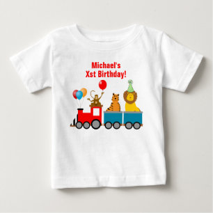 Camiseta De Bebé Nombramiento Nacimiento Niño Zoológico Safari Tren