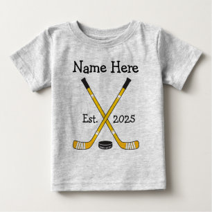 Camiseta De Bebé Nombramiento personalizado de bebé de hockey Año d