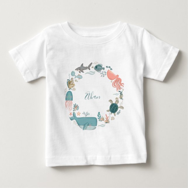 Camiseta De Bebé Nombramiento personalizado de los niños bajo el ma (Anverso)