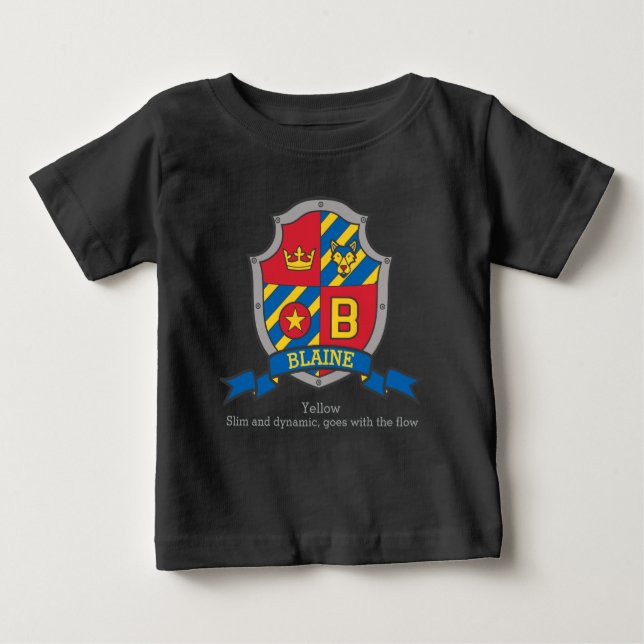 Camiseta De Bebé Nombre blaine que significa escudo caballeros escu (Anverso)